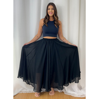 Saia longa dança cigana umbanda candomblé com 10 metros de roda pombagira cigana em Oferta na Shopee