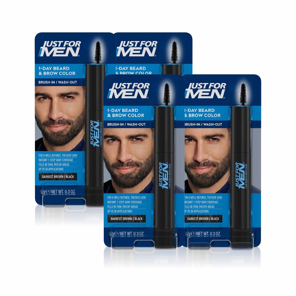 Kit 4x Grecin Retocador Instantâneo Barba Sobrancelha Preto