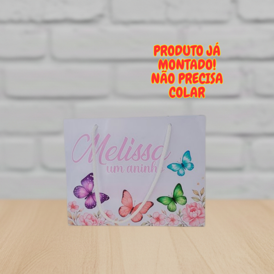 Sacolinha Surpresa Personalizada Lembrancinha Jardim das Borboletas