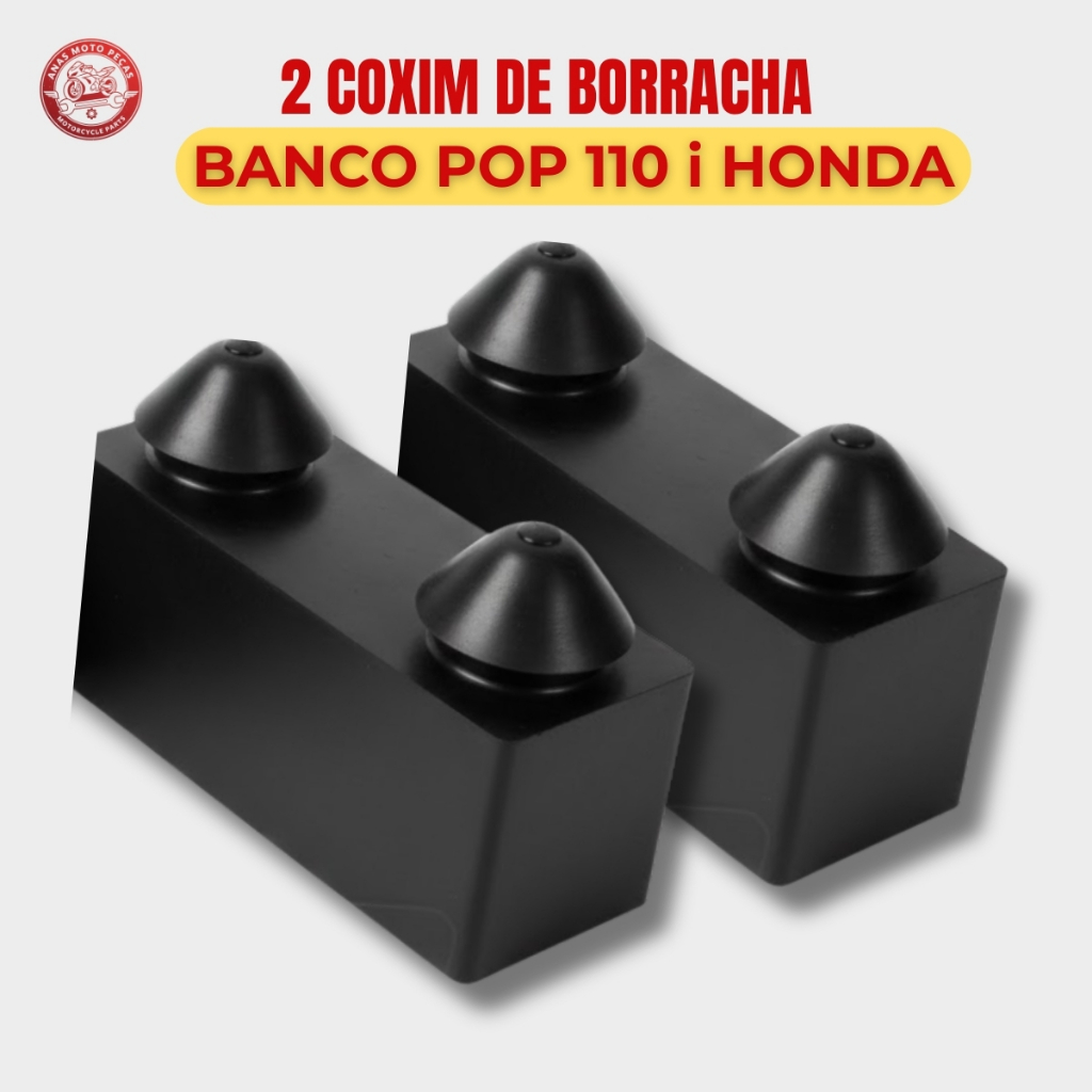Par Coxim (2) Borracha Banco Honda Pop 110i Anti Vibração