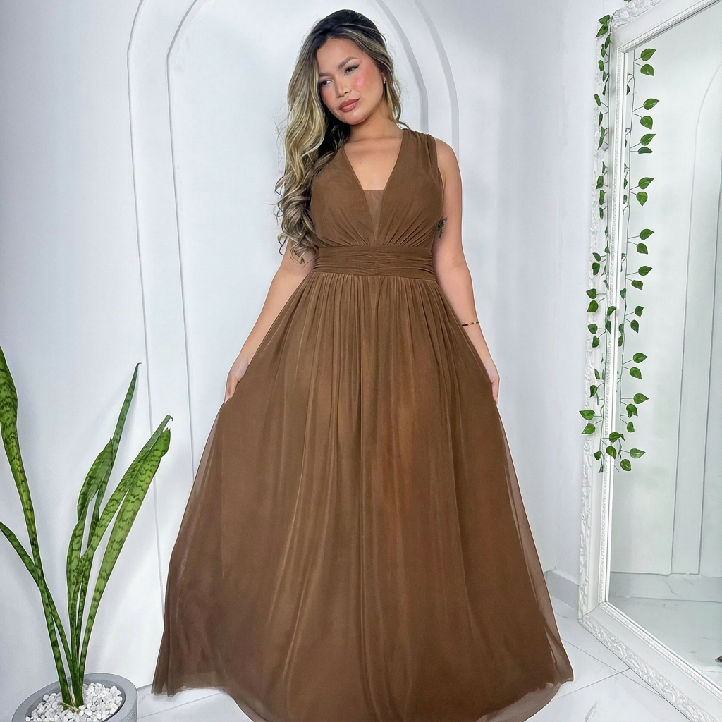 vestido feminino longo Elegante Sem Mangas com Saia Fluida para Casamento, Formatura, Madrinha festa em Oferta na Shopee