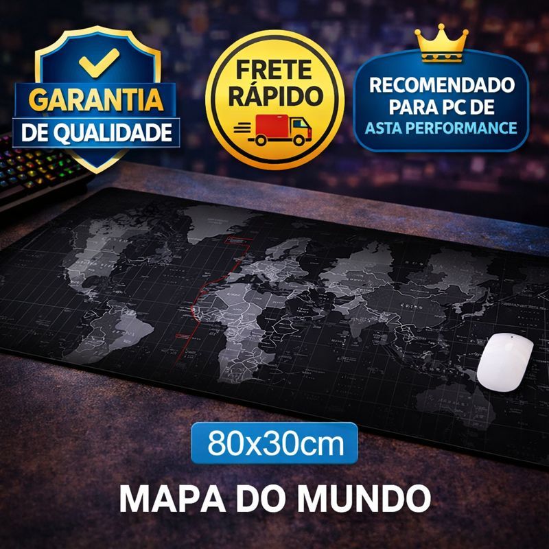 Mouse Pad Gamer Grande 80x30cm Mapa Mundi Camuflado Borda Costurada Antiderrapante em Oferta na Shopee