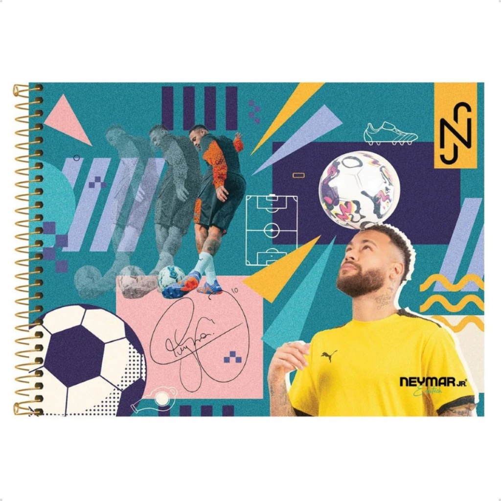 Caderno Oficial de Desenho Neymar Jr Espiral Capa Dura 80 Folhas em Oferta na Shopee