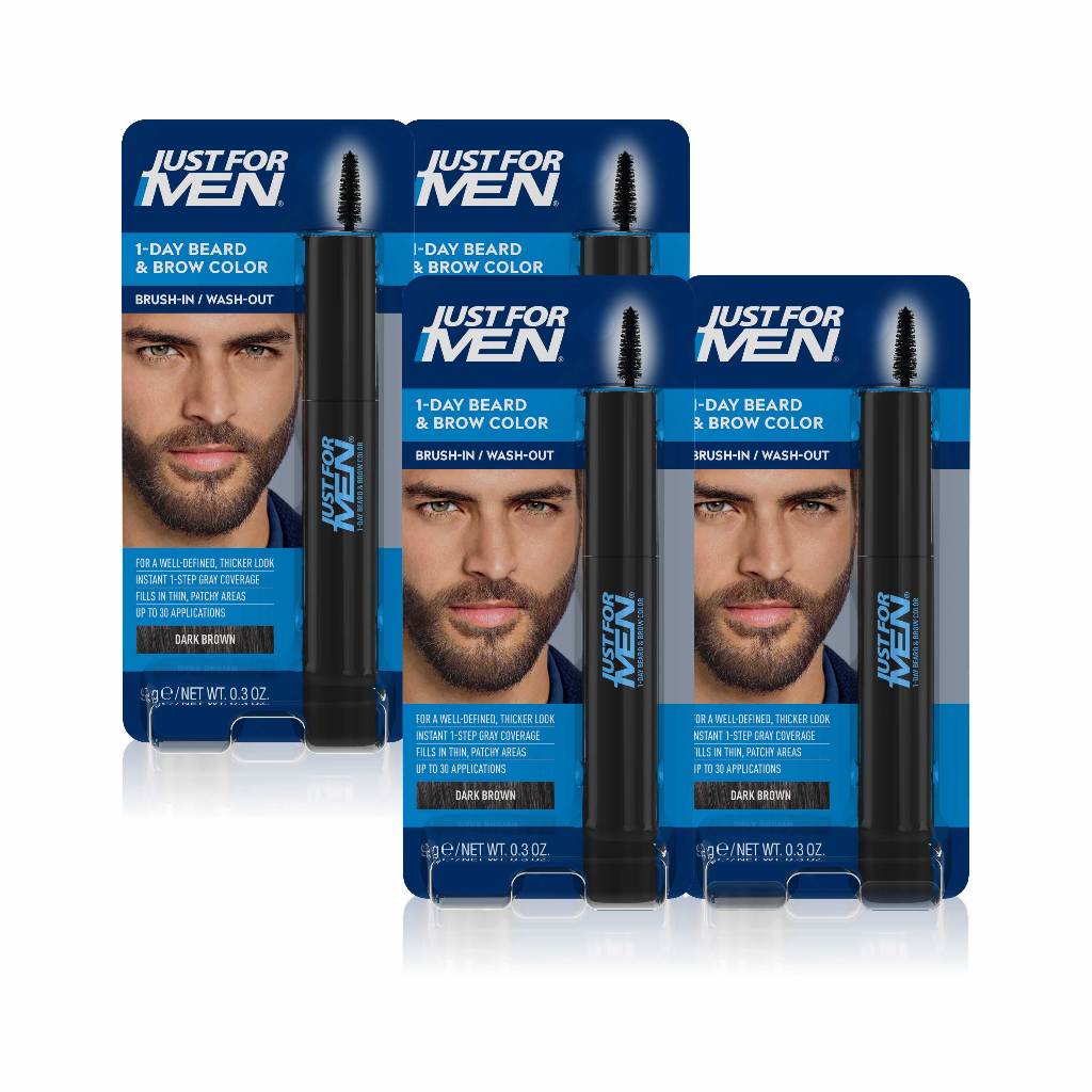Kit 4x Grecin Retocador Instantâneo Barba Sobrancelha  Cast. Escuro