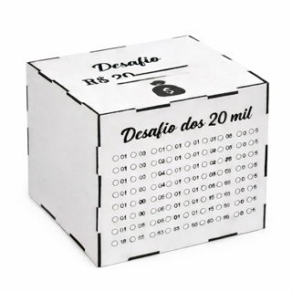 Cofre em MDF Desafio Junte Dinheiro 15x15cm Depósito Método Japonês Poupança em Oferta na Shopee