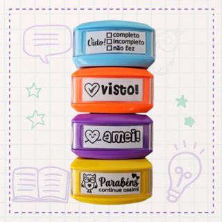 PROFESSORES KIT COM 4 CARIMBOS USO ESCOLAR em Oferta na Shopee