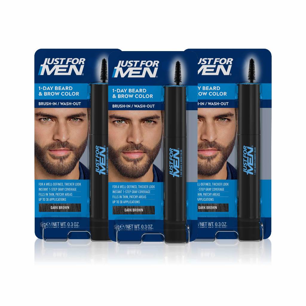 Kit 3x Grecin Retocador Instantâneo Barba Sobrancelha  Cast. Escuro