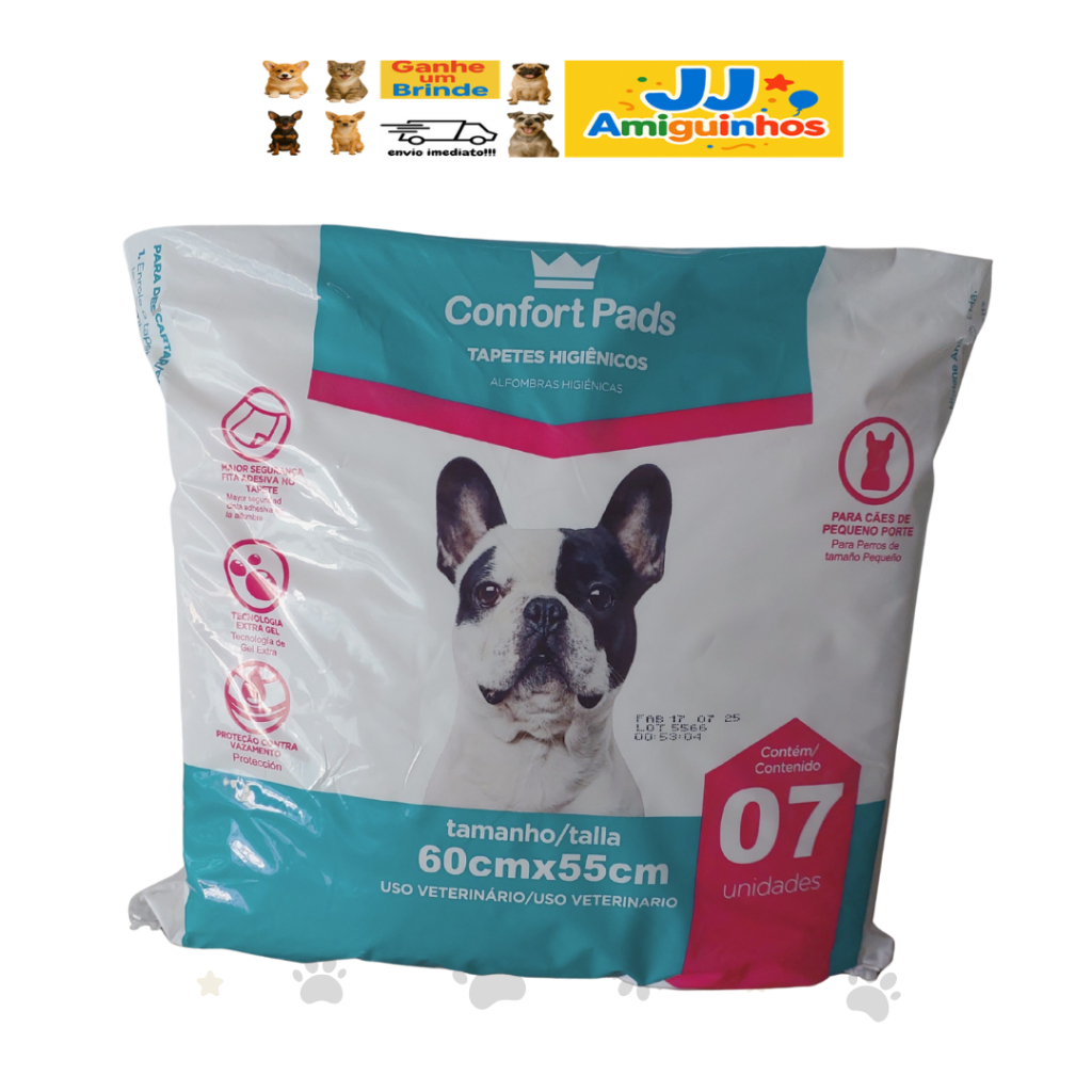 Tapete Higiênico Para Cães Confort Pads 🐾 60x55cm – 7 Unidades | Alta Absorção