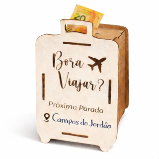 Cofre em MDF Branco Depósito Viagem Junte Economizar Dinheiro 19x12cm em Oferta na Shopee