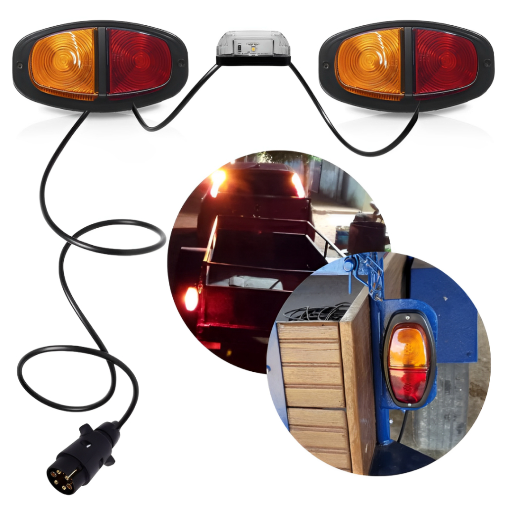 kit de instalação sinaleira lanterna para carretinha reboque carroção tomada macho pronto para uso led plug and play