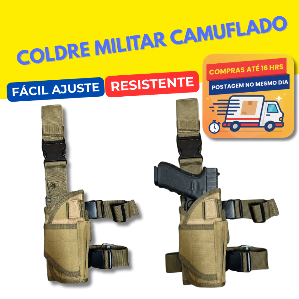 Coldre Tático de Perna Verde Camuflado Ajustável Cintura Coxa