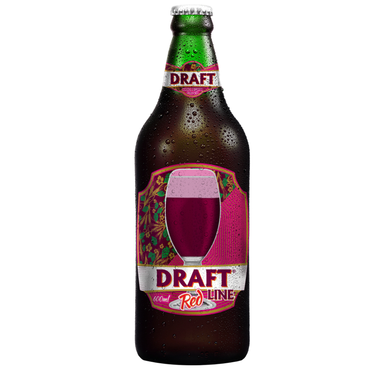 Kit 6 Cervejas Draft 3 Red Line e 3 Peach Pêssego Garrafa 600ml Cada — imagem 2 de 2