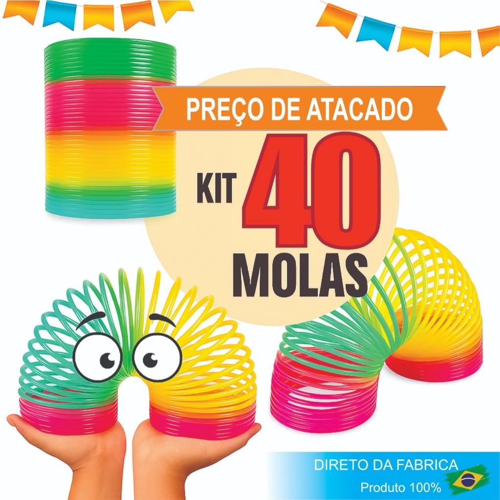 40 Mola Maluca Colorida Lembrancinha Menino Menina Brinquedo