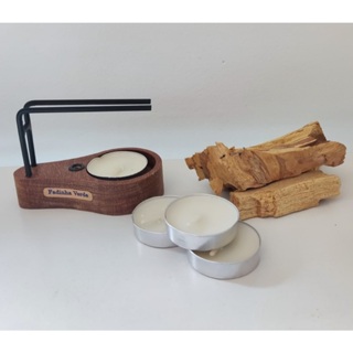 KIT Suporte de Palo Santo 25g palo 3 velas Defumador Incensário de Pau Santo Power Drops em Oferta na Shopee