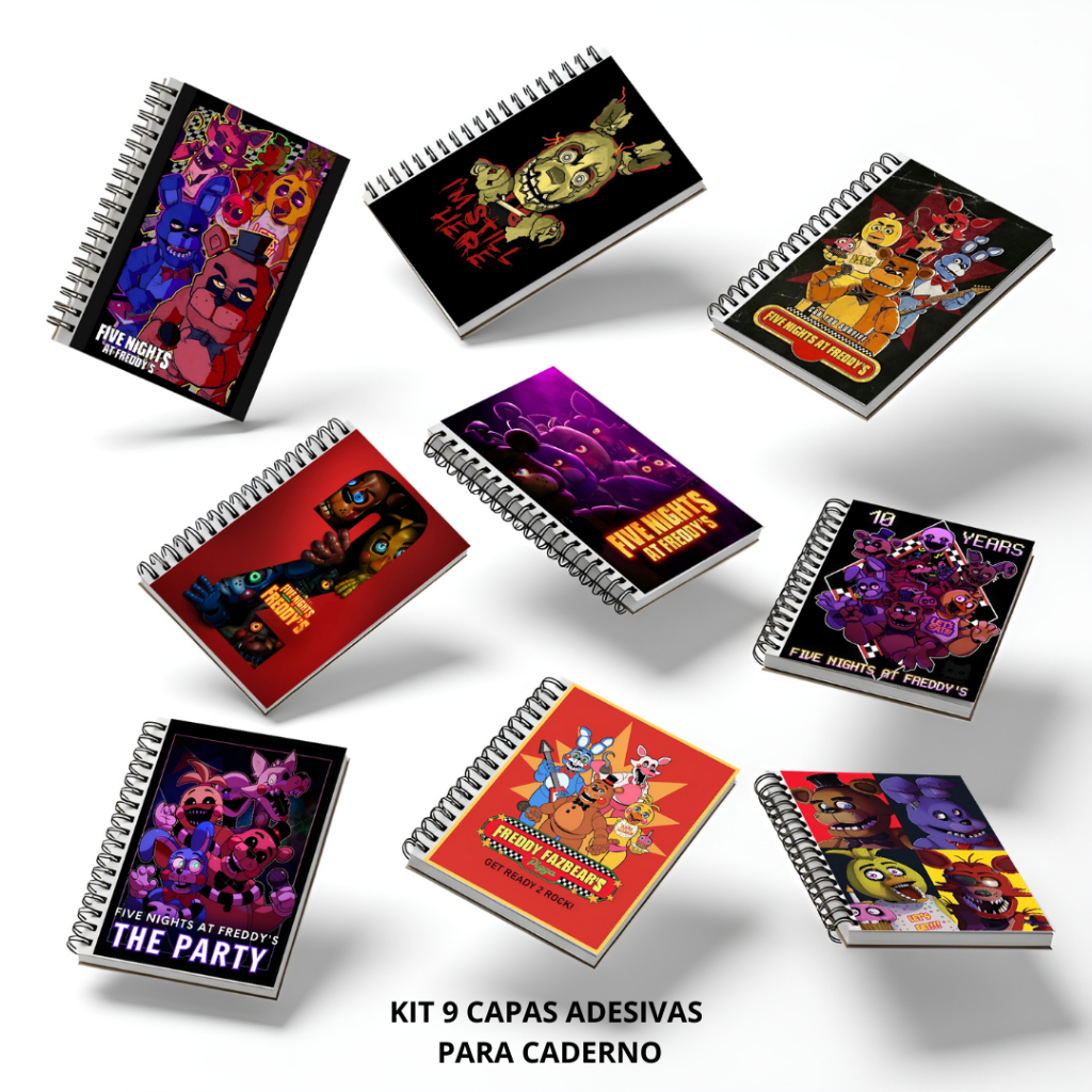 Adesivos Para Capa de Caderno Five Nights at Freddy's Top Excelente Qualidade Vinil Adesivo em Oferta na Shopee