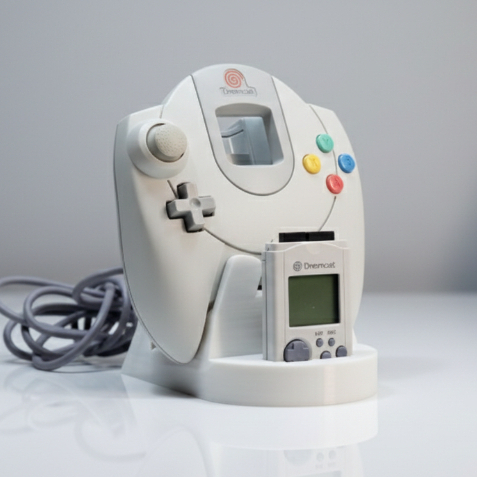Suporte 3D Controle Dreamcast + VMU — design minimalista e acabamento premium