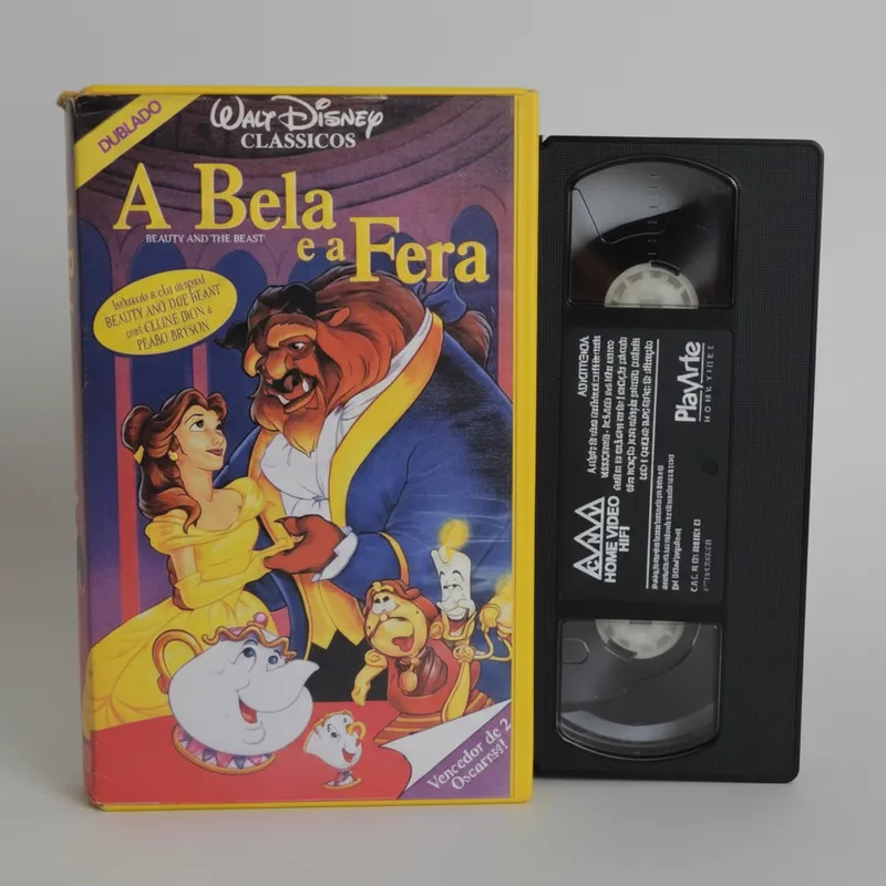 Antiga Fita VHS A Bela e a Fera Clássicos Disney Dublado Versão de Locadora