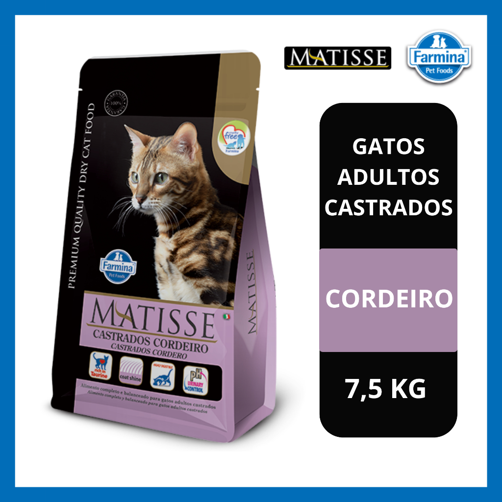 Ração 7,5kg Farmina Matisse Cordeiro para Gatos Castrados