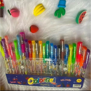 Caneta Gel Colorgel Canetinhas Coloridas Perfumadas kit 6/8/12/24/36 unidades em Oferta na Shopee
