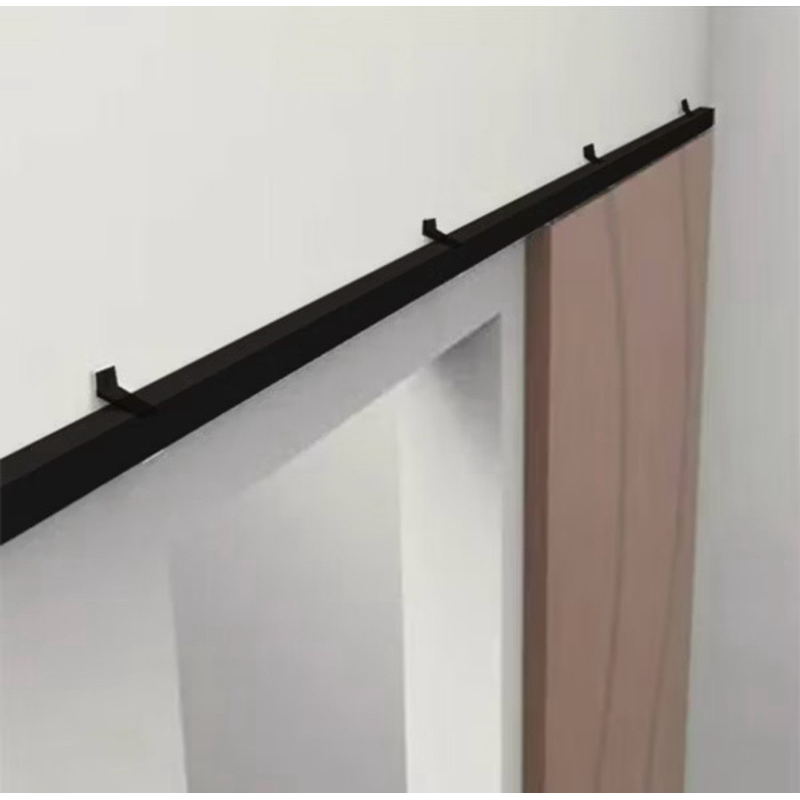 kit trilho Porta de Correr Roldana 2 metros porta Até 80kg COR PRETO