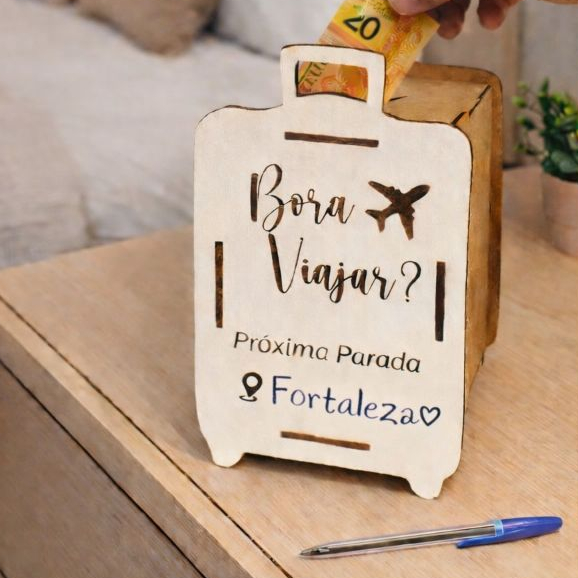 Cofre Depósito Viajar Economize Dinheiro Para Uma Viagem Incrível 19x12cm