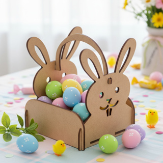 Cestos Caixotes Coelho da Páscoa MDF 3mm para decoração / lembrancinhas em Oferta na Shopee