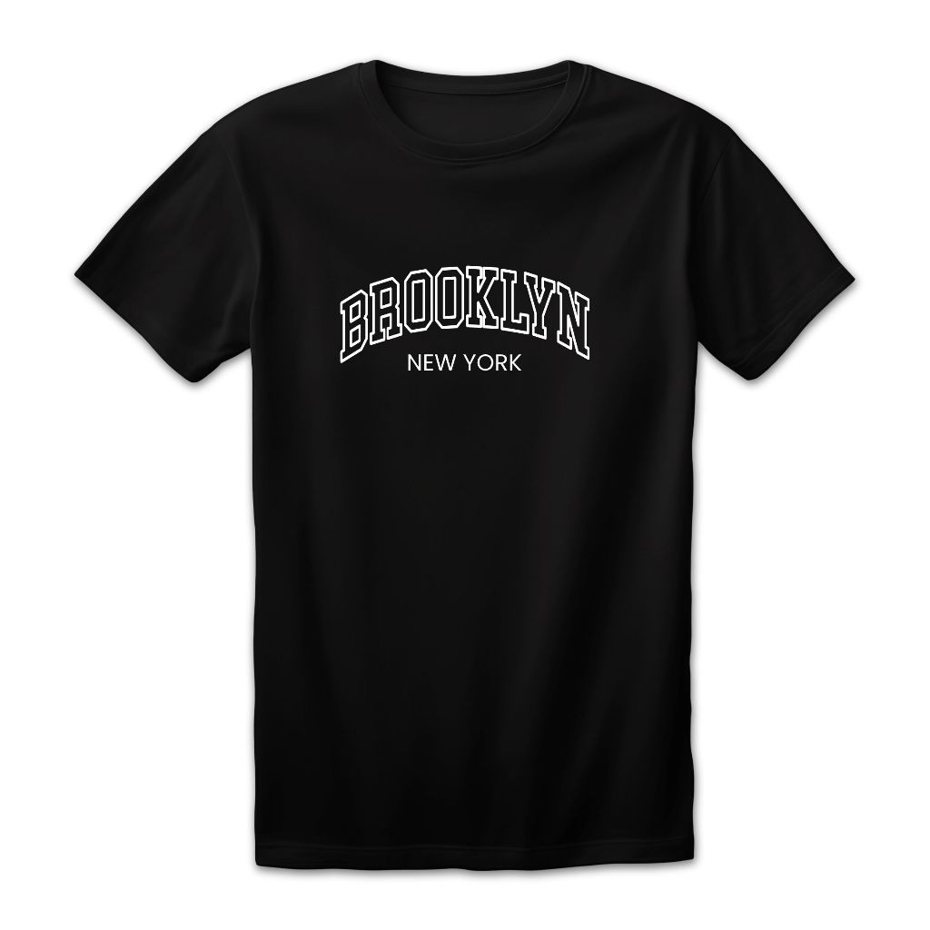 Camiseta Blusa T-shirt Feminina Unissex Estampa BROOKLYN 100% Algodão Dia Confortável Promoção