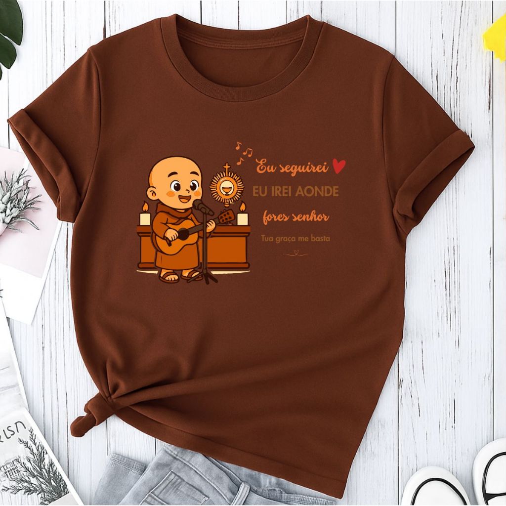 Camiseta Camisa T-Shirt Unissex Frei Gilson Igreja Católica Fé Religiosa Algodão em Oferta na Shopee