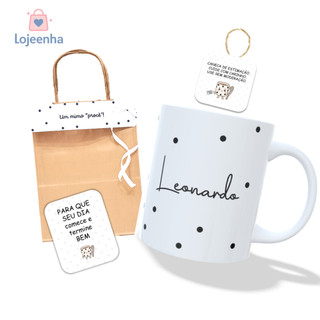 Caneca Personalizada com Nome - Caneca Masculina - Caneca de Porcelana - Caneca para Homem - Caneca Preta