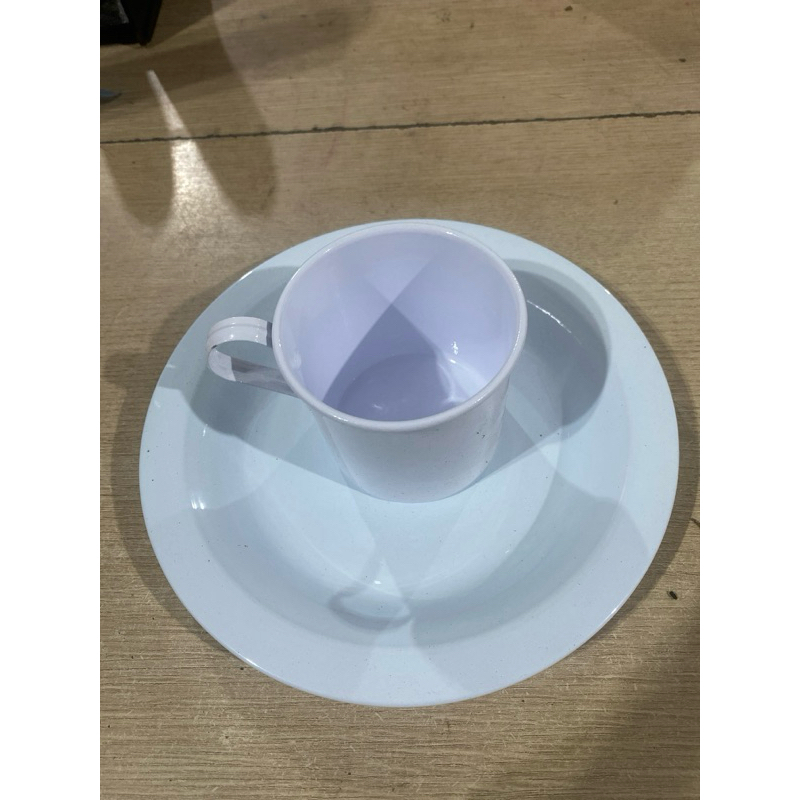 Kit Caneca de Ágata 300 ml + Prato de Ágata esmaltados