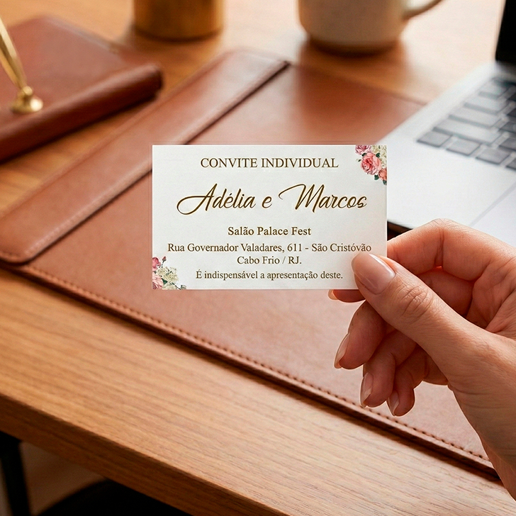 100 Convites Individuais 5x3cm Arte Grátis Casamento, 15 anos, Infantil, Adulto...