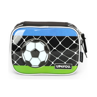 Estojo Escolar Box Grande 100 Pens Futebol Up4you Luxcel Cor Preto EI41744 em Oferta na Shopee