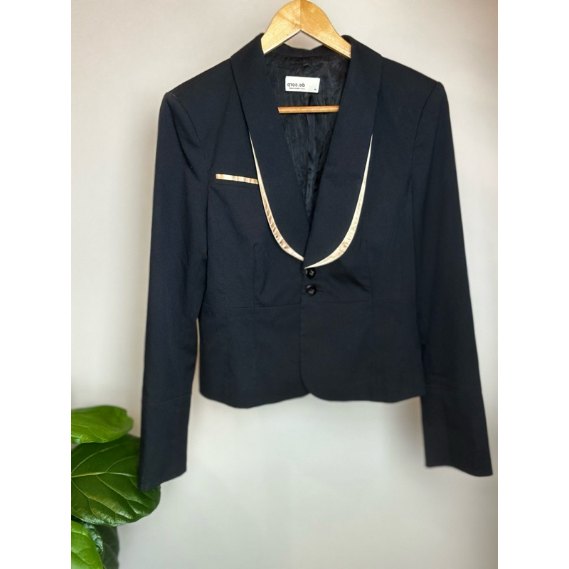 [desapego] Blazer Preto M Alfaiataria com Detalhes em Rose Gold