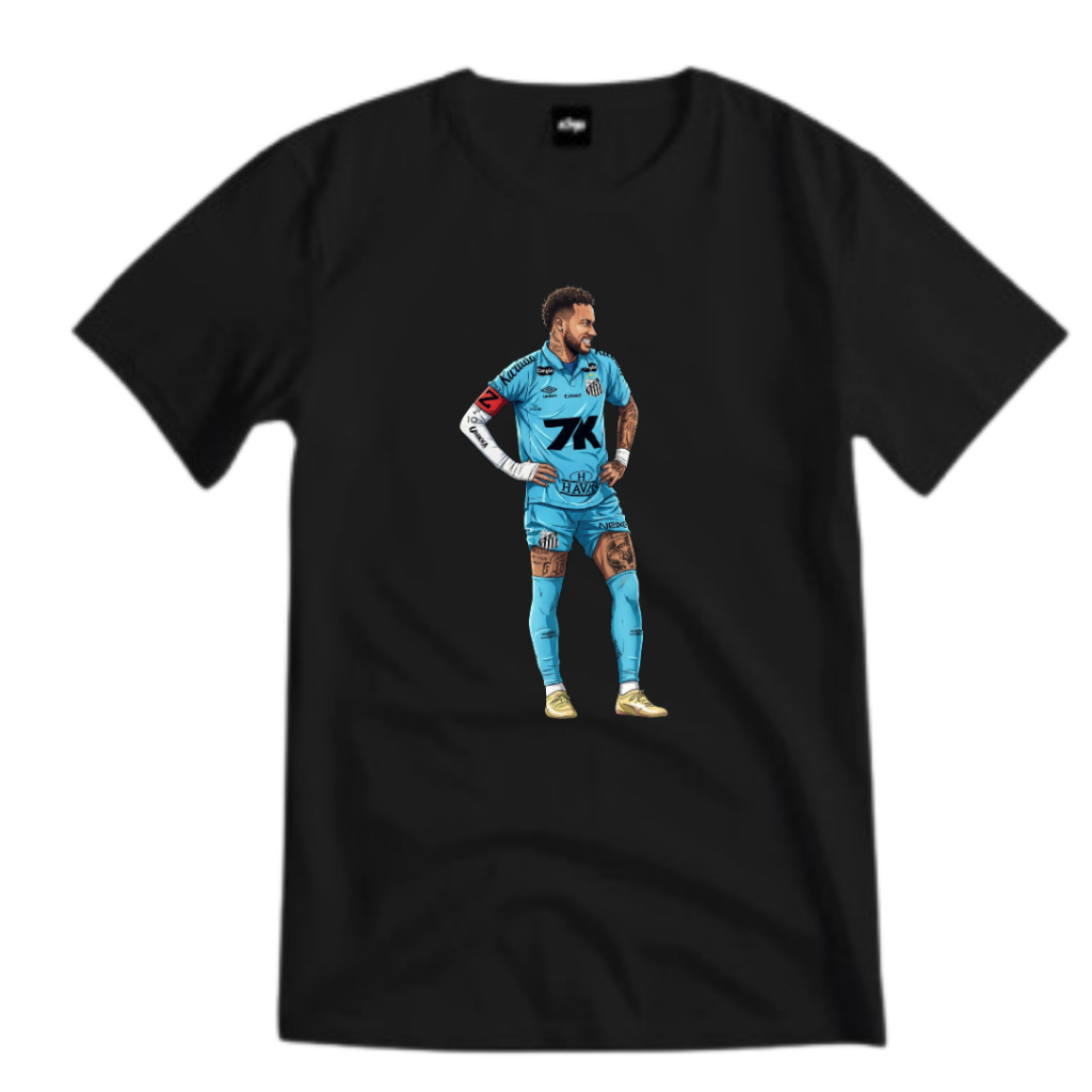 Camiseta Masculina Estampado Menino Ney Futebol Brasil Santos Camiseta Exclusiva