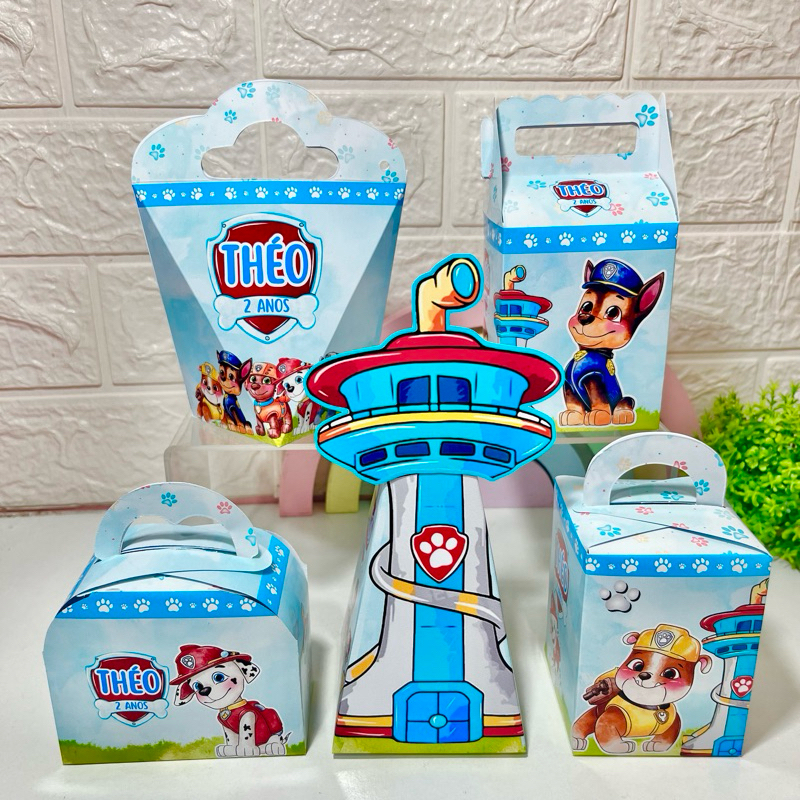 Personalizados Patrulha canina aquarela (PEGUE E MONTE) mimos kit de caixinhas lembrancinha em Oferta na Shopee