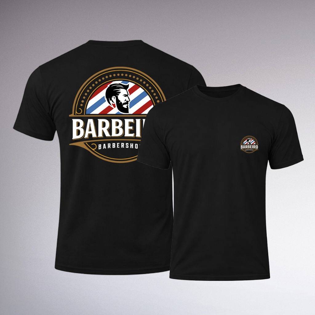 Kit 2 Camiseta Barbeiro Profissional Uniforme Barbearia Masculina Trabalho Dry Fit ou Algodão em Oferta na Shopee