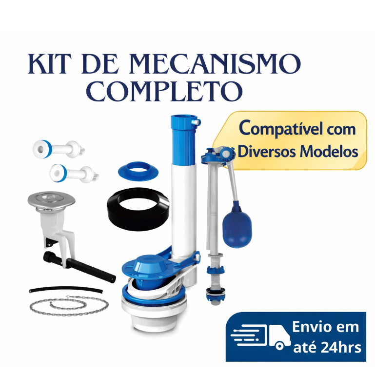 Kit Completo Mecanismo Universal para Caixa Acoplada – Compatível com Diversos Modelos em Oferta na Shopee