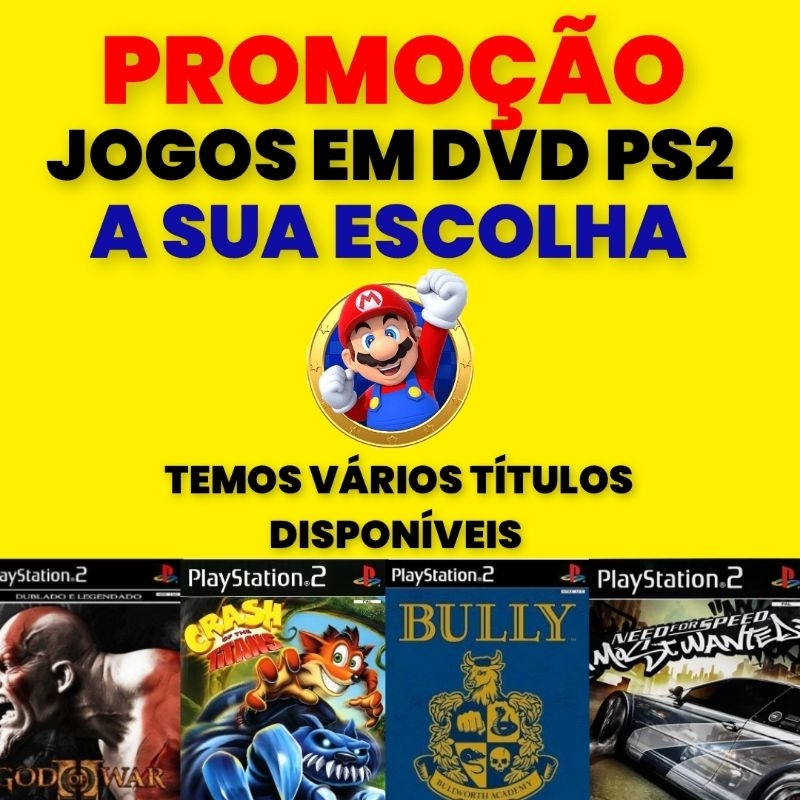 COMBO DE JOGOS EM DVD PS2 A SUA ESCOLHA