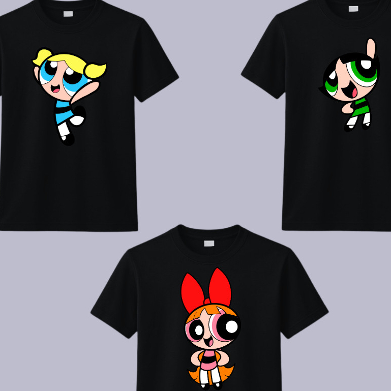 Camiseta Infantil Coloridas Algodão Estampada Meninas Super Poderosas