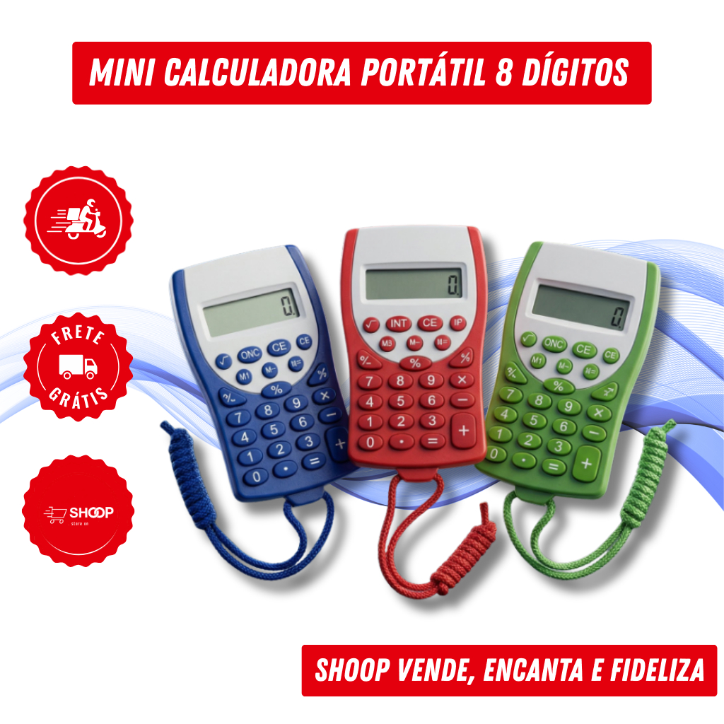 Mini Calculadora Portátil Karuida KK-1660 | 8 Dígitos com Alça
