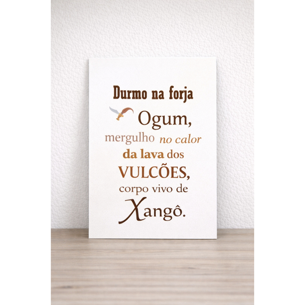 Quadro Decorativo Frase de Ogum e Xangô Placa Decorativa MDF Envio Imediato