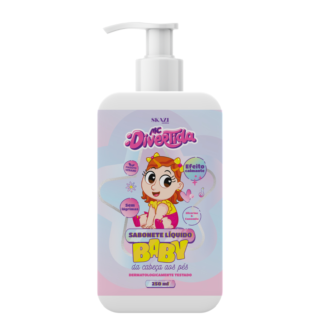 Sabonete Líquido Infantil SKAZI MC Divertida Baby Glicerina e Camomila 250ml Cabeça aos Pés Vegano em Oferta na Shopee