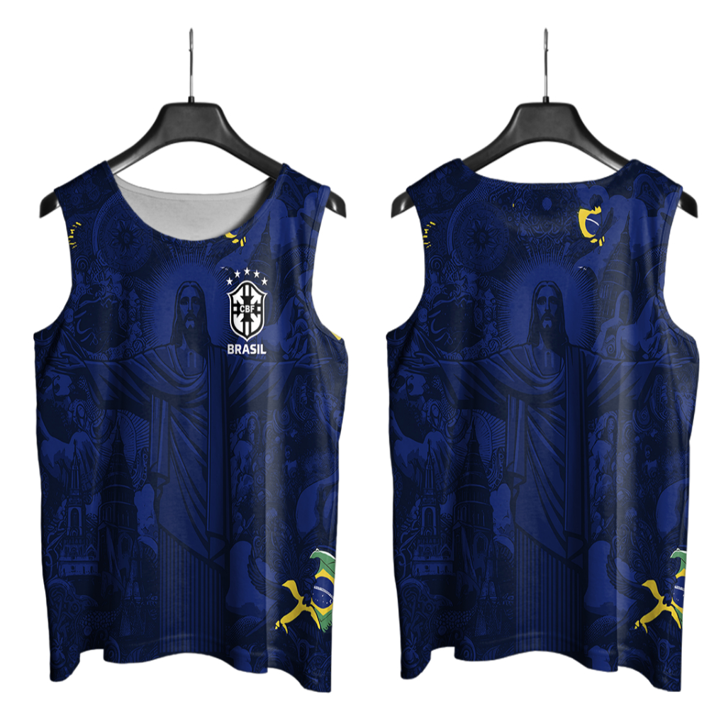 REGATA PATRIA CRISTO PRETA AZUL COPA em Oferta na Shopee