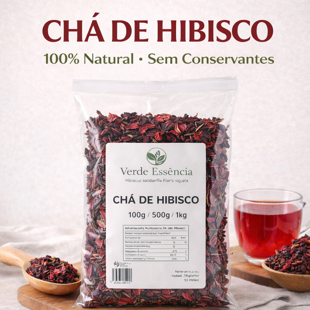 Chá de Hibisco Seco Natural 100% Puro  100g 500g 1kg  Sem Conservantes em Oferta na Shopee