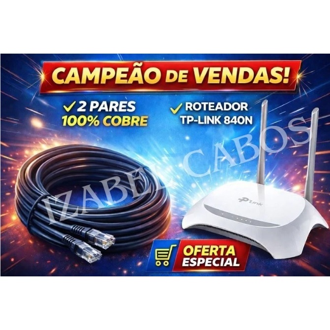 🔥📦💥 Modem Roteador TP link WR840N / 849N 300 Mbps ( Roteador e repetidor)110/220 Com 90 Dias De Garantia 🔥💥 +25m Cabo 2P