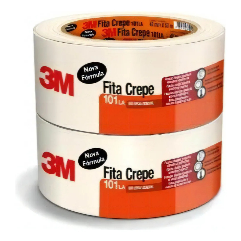 Kit com 2 Fita Crepe 3M 48mm x 50 metros 101LA Uso Geral Branco Lisa - 3M em Oferta na Shopee