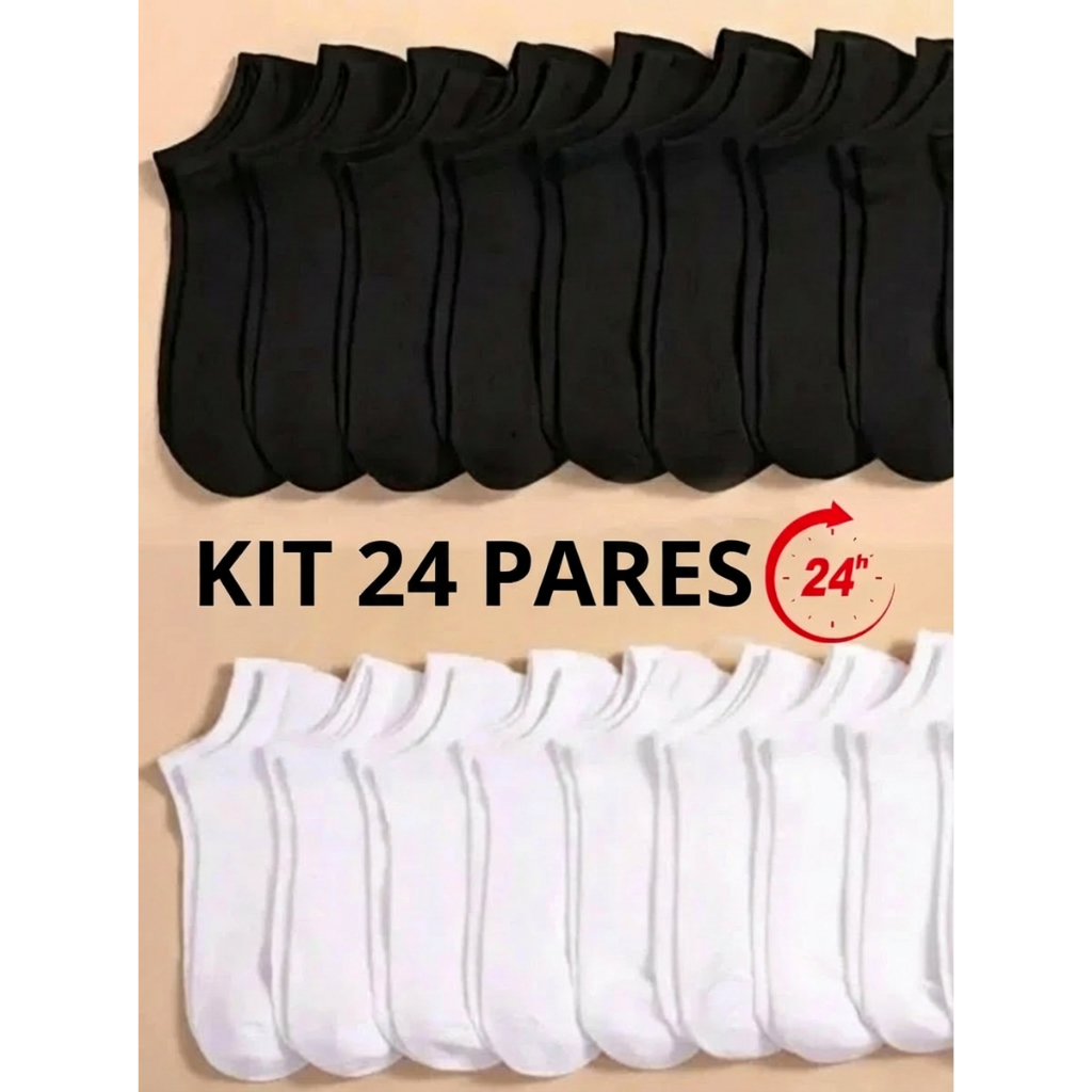 Kit 6 a 24 Pares De Meias Soquete unissex Menor Preço