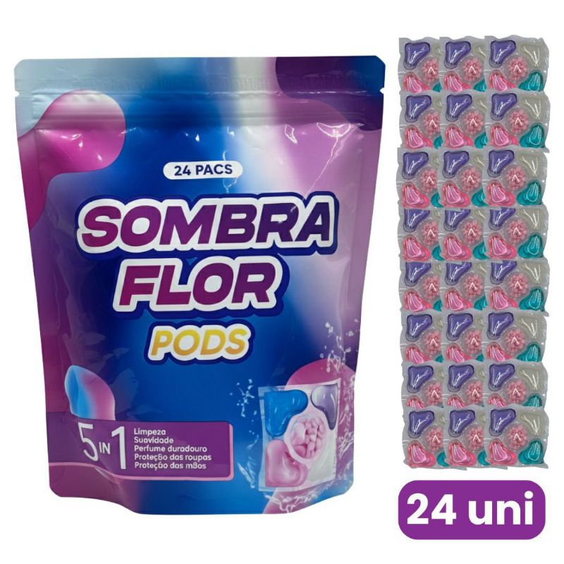 Kit 24 Pods Sombra Flor 5 em 1 – Cápsulas de Lavagem Perfume Duradouro em Oferta na Shopee