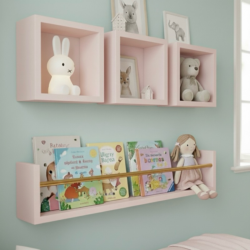 Kit 3 Nichos 25x25 + Prateleira 90cm 100% MDF Já Montado