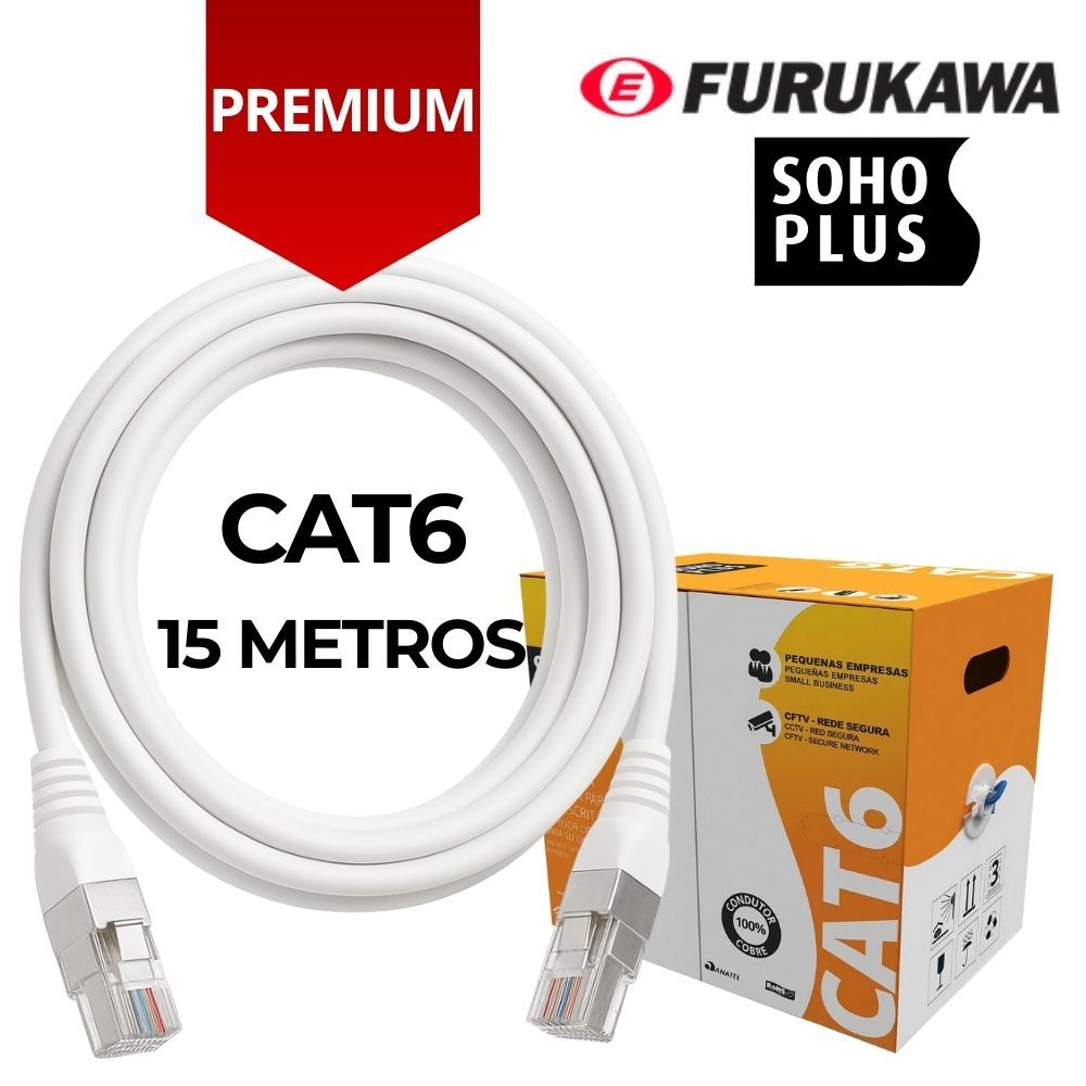 CABO DE REDE CAT6 15 METROS BRANCO FURUKAWA SOHOPLUS